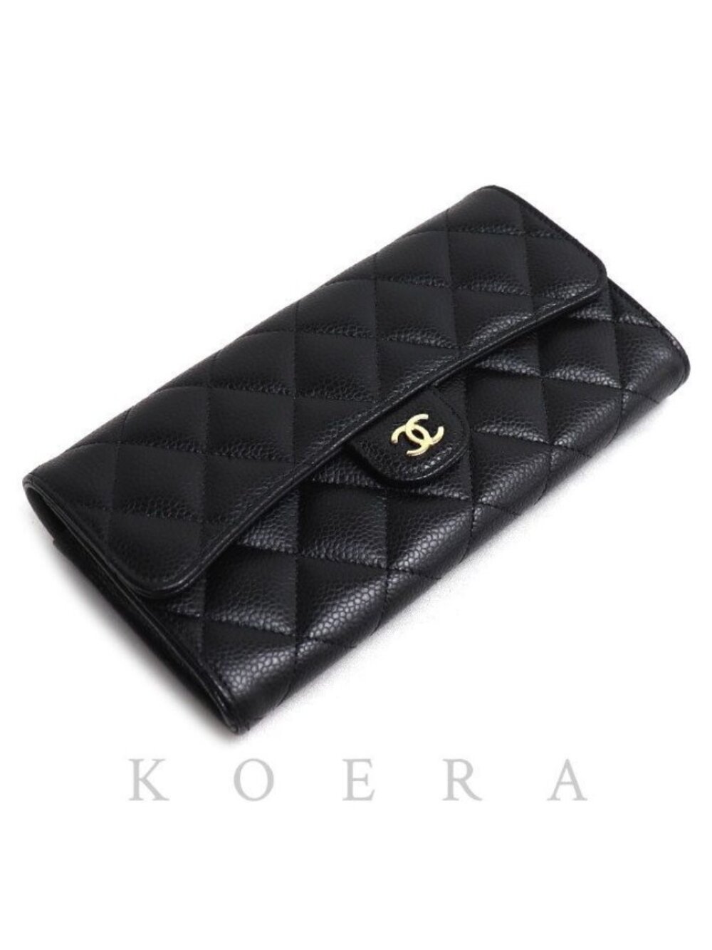 Chanel Quilted Classic Long Flap Wallet Black